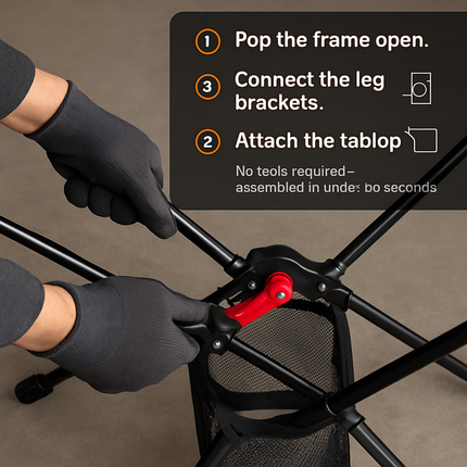 Portable Folding Camping Table with Cup Holders and Pockets
