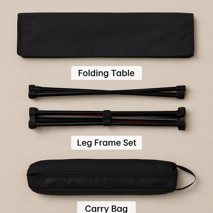 Portable Folding Camping Table with Cup Holders and Pockets
