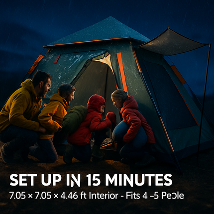Camping Tent for 4-5 People – Foldable Waterproof