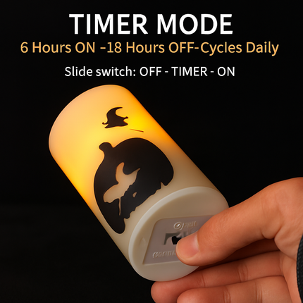 Halloween Flameless Candle Lamp 3-Pack with Timer