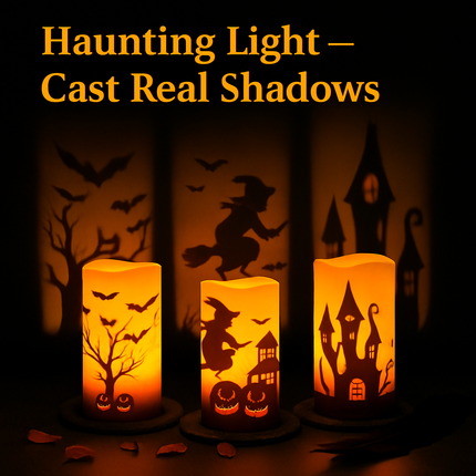 Halloween Flameless Candle Lamp 3-Pack with Timer