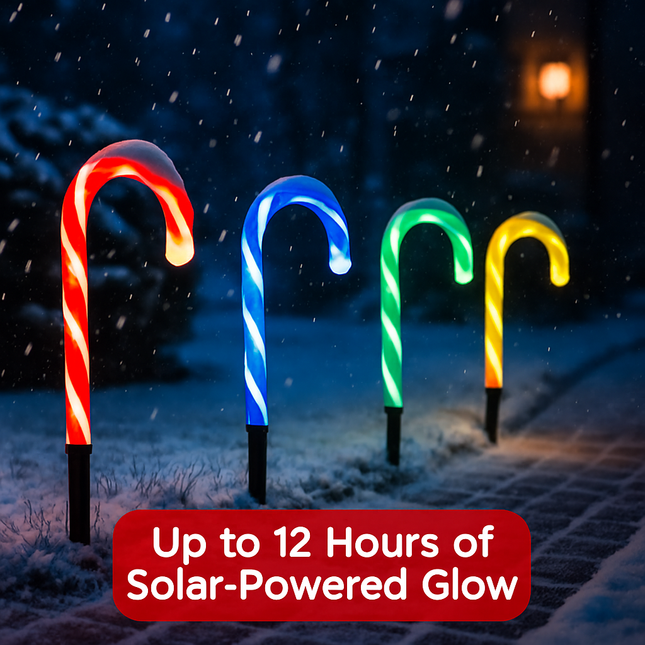 Candy Cane Solar Light for Garden and Patio Decor