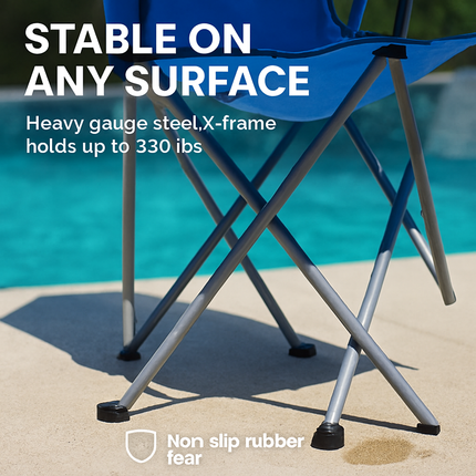 Foldable Beach Canopy Chair with Cup Holder