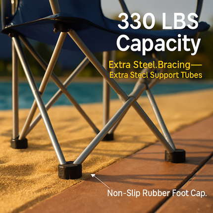 Foldable Beach Canopy Chair with Cup Holder