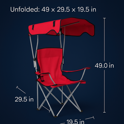 Foldable Beach Canopy Chair with Cup Holder