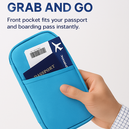 Travel Passport Wallet 12Cells Ticket ID Credit Card Holder Water Repellent Documents Phone Organizer Zipper Case Business Trip Daily Use