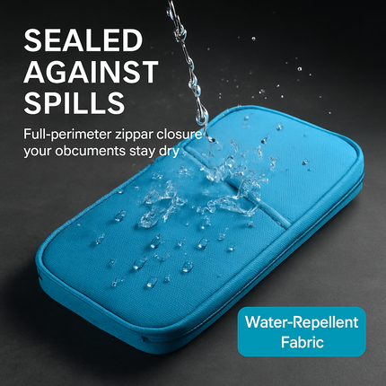 Travel Passport Wallet 12Cells Ticket ID Credit Card Holder Water Repellent Documents Phone Organizer Zipper Case Business Trip Daily Use