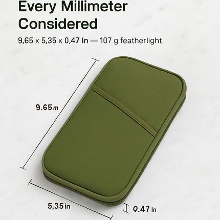 Travel Passport Wallet 12Cells Ticket ID Credit Card Holder Water Repellent Documents Phone Organizer Zipper Case Business Trip Daily Use