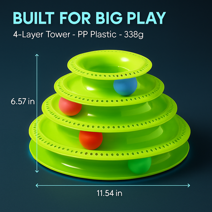 Cat Track Tower Toy with Multi-Layer Track System