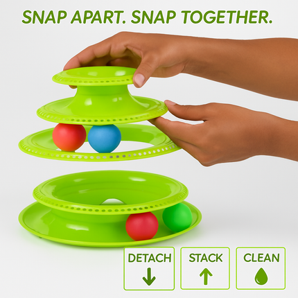 Cat Track Tower Toy with Multi-Layer Track System