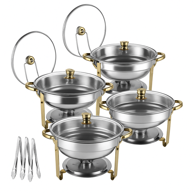 Chafing Dish Buffet Set - Round Stainless Steel