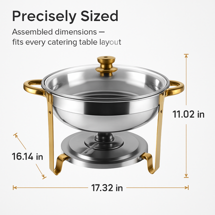 Chafing Dish Buffet Set - Round Stainless Steel