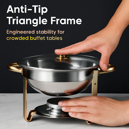 Chafing Dish Buffet Set - Round Stainless Steel