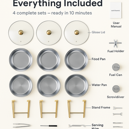 Chafing Dish Buffet Set - Round Stainless Steel