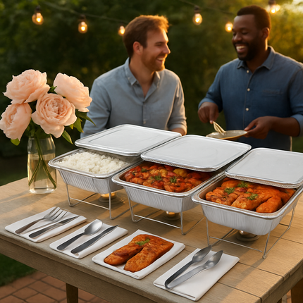 Disposable Chafing Dish Buffet Set for Parties and Catering