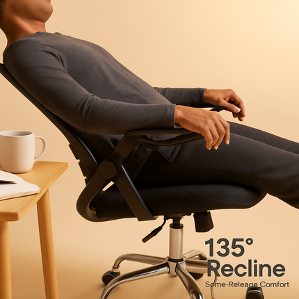 Mesh Ergonomic Office Chair with 135° Reclining Task Chair with 3.94in Adjustable Height Virgin Sponge Seat Cushion