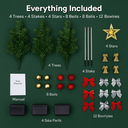 Solar Christmas Tree Lights for Pathway and Garden Decor