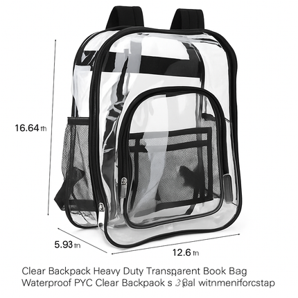 Clear Heavy-Duty Transparent Backpack for Work & College