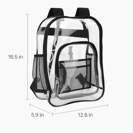Clear Heavy-Duty Transparent Backpack for Work & College