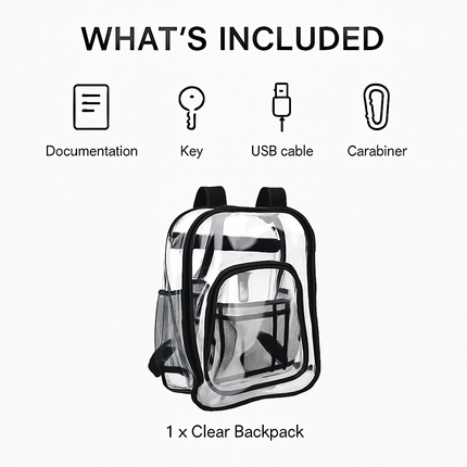 Clear Heavy-Duty Transparent Backpack for Work & College