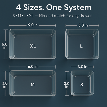 Clear Drawer Organizers Set for Home Organization