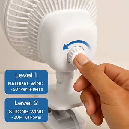 8.66In Oscillating Clip On Fan 2 Speeds Quiet Clamp Fan with 90° Oscillating & Tilting Angle Desktop Wall Mount for Home Office Dorms Strollers