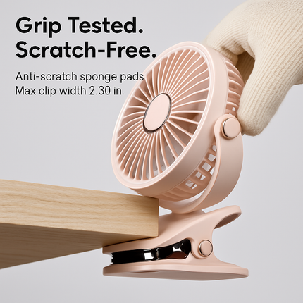 Clip-On Desk Fan for Camping and Office — Quiet & Adjustable