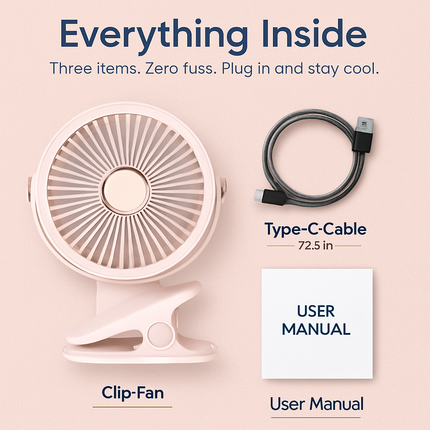 Clip-On Desk Fan for Camping and Office — Quiet & Adjustable