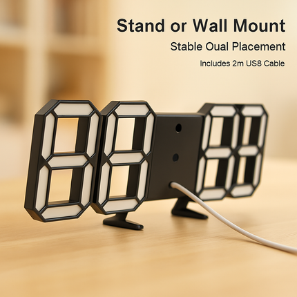 3D LED Digital Wall Clock for Home and Office Use