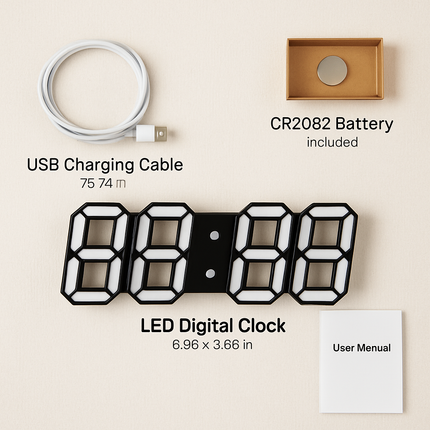 3D LED Digital Wall Clock for Home and Office Use