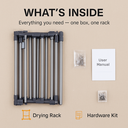 Clothes Drying Rack with Rolling Wheels and Side Wings
