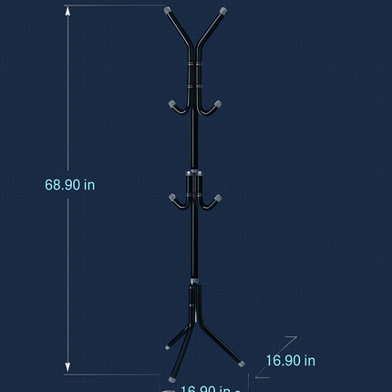 Coat Rack Organizer - Multi-Hook Standing Coat Rack