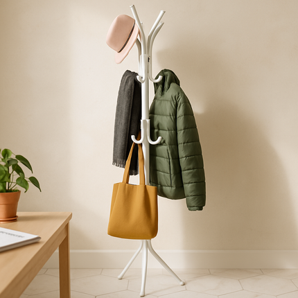 Coat Rack Organizer - Multi-Hook Standing Coat Rack