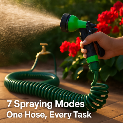 Garden Hose with 7-Mode Sprayer for Patio and Garden