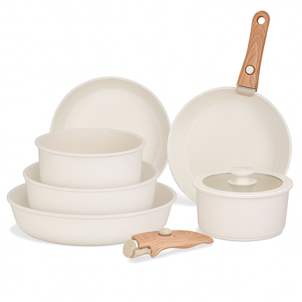 Nonstick Cookware Set with Detachable Handles