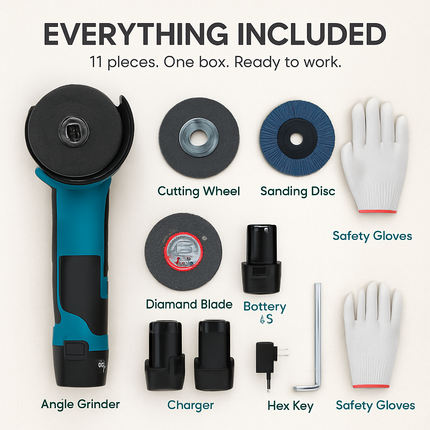 Cordless Mini Angle Grinder with Cutting Discs Set
