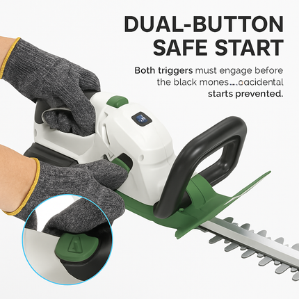 20in Cordless Hedge Trimmer 21V Handheld Bush Trimmer Electric Grass Shrub Trimmer with Dual-Action Blades 0.6in Cutting Diameter Safety Lock Adjustab