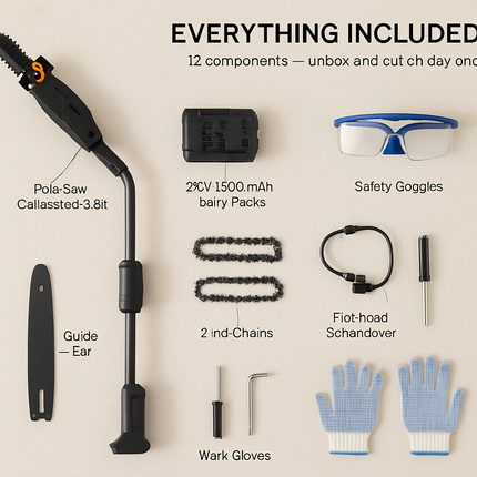 Cordless Pole Saw for Pruning with Extendable Reach