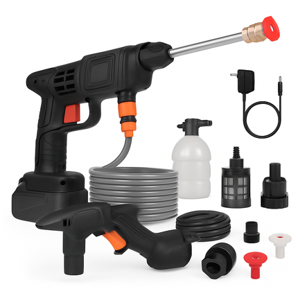 Cordless Pressure Washer Portable Electric Power Washer High Pressure Water Sprayer 400PSI Car Washer Cleaner with 0° & 40° Nozzle Foam Bottle Filter