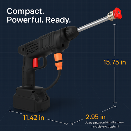 Cordless Pressure Washer Portable Electric Power Washer High Pressure Water Sprayer 400PSI Car Washer Cleaner with 0° & 40° Nozzle Foam Bottle Filter