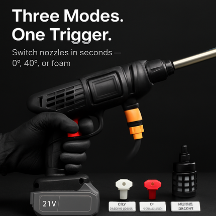 Cordless Pressure Washer Portable Electric Power Washer High Pressure Water Sprayer 400PSI Car Washer Cleaner with 0° & 40° Nozzle Foam Bottle Filter