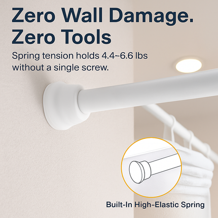 Tension Curtain Rod Extendable for Easy Home Use