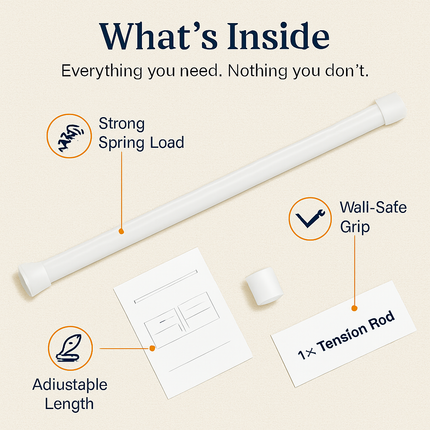 Tension Curtain Rod Extendable for Easy Home Use