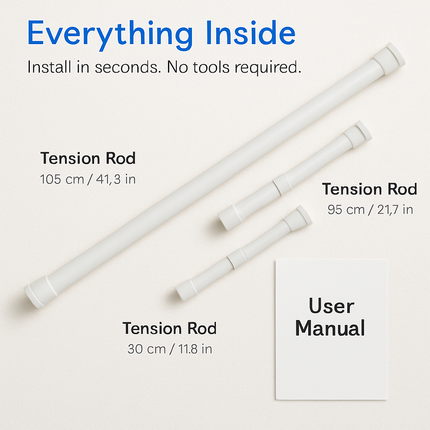 Tension Curtain Rod Extendable for Easy Home Use