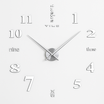 Wall Clock with 3D Mirror Surface for Modern Living Rooms