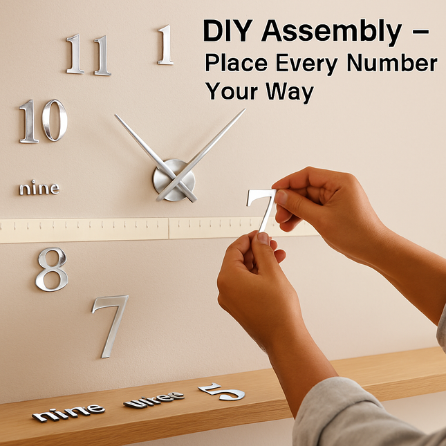 Wall Clock with 3D Mirror Surface for Modern Living Rooms