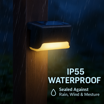 Solar Powered LED Step Lights for Outdoor Stairs