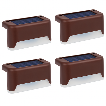 Solar Powered LED Step Lights for Outdoor Stairs