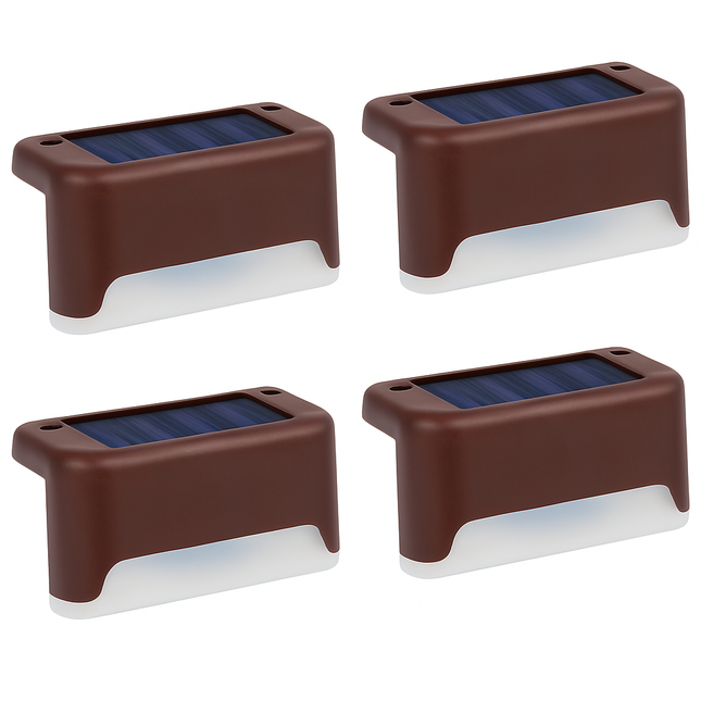 Solar Powered LED Step Lights for Outdoor Stairs