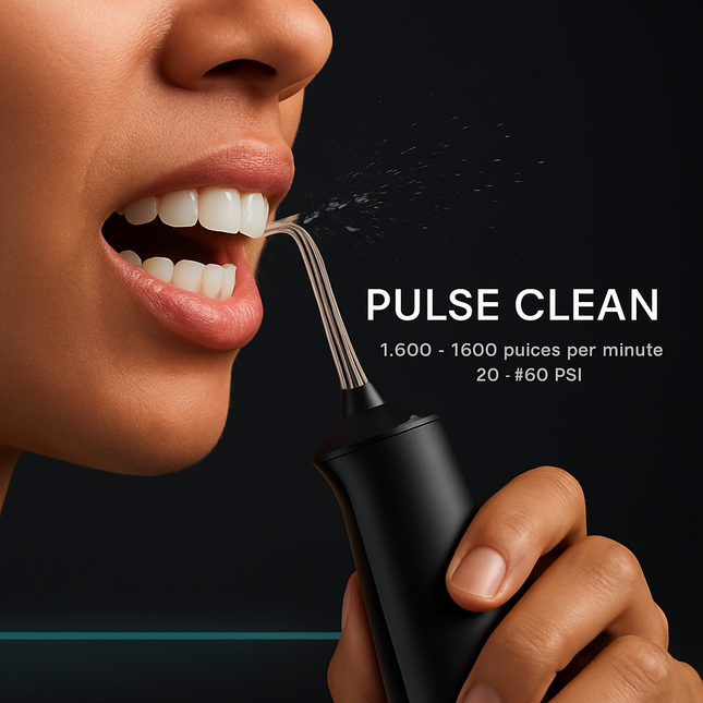 Portable Water Dental Flosser Cordless Rechargeable Dental Oral Irrigator IPX7 Waterproof Teeth Cleaner with 4 Modes 4 Nozzles 10.15oz Detachable Wate